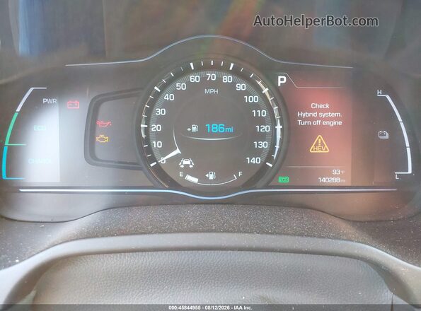 KMHC75LC8KU134810 2019 HYUNDAI IONIQ HYBRID Черный Вид задних сидений