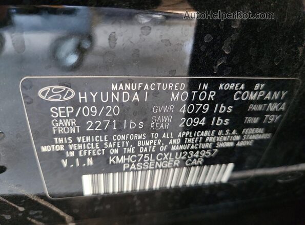 KMHC75LCXLU234957 2020 HYUNDAI IONIQ Черный Вид подкапотного пространства