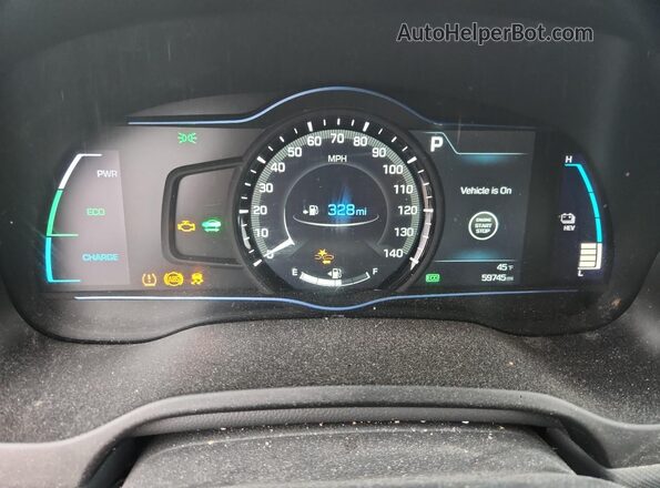 KMHC75LD3KU148378 2019 HYUNDAI IONIQ Blue Widok zestawu wskaźników