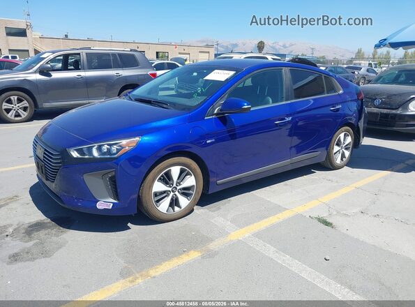 KMHC75LD5KU135843 2019 HYUNDAI IONIQ PLUG-IN HYBRID Blue Առջևի ձախ երեք քառորդ տեսարան