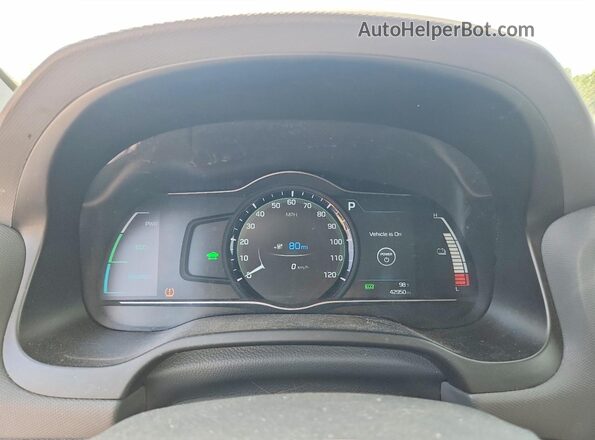 KMHC75LH9JU027128 2018 HYUNDAI IONIQ Синий Вид щитка приборов