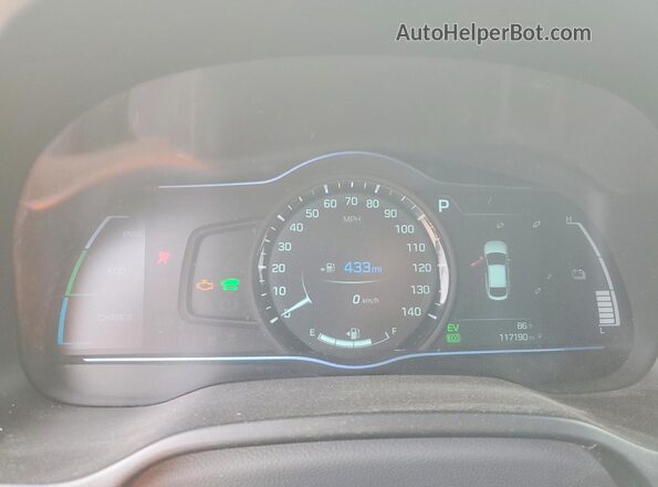 KMHC85LC0JU084173 2018 HYUNDAI IONIQ White ხელსაწყოთა პანელის ხედი