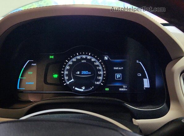 KMHC85LC3JU087259 2018 HYUNDAI IONIQ White Вид щитка приладів