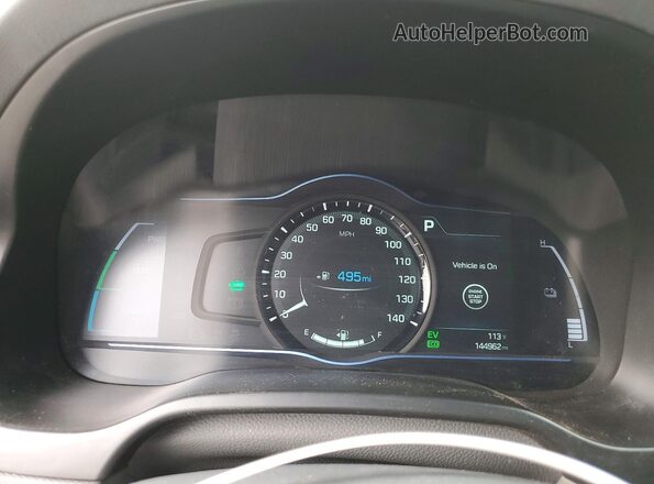 KMHC85LCXJU084181 2018 HYUNDAI IONIQ Black Widok zestawu wskaźników