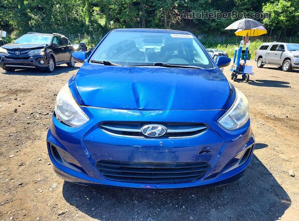 KMHCT4AE0GU013075 2016 HYUNDAI ACCENT Blue Front view