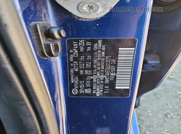 KMHCT4AE0GU013075 2016 HYUNDAI ACCENT Blue Engine compartment view