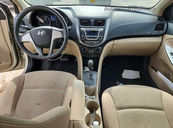 KMHCT4AE0GU090867 2016 HYUNDAI ACCENT Beige წინა პანელის ხედი
