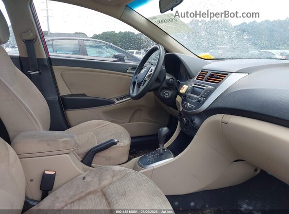KMHCT4AE0GU161355 2016 HYUNDAI ACCENT Красный Вид салона спереди