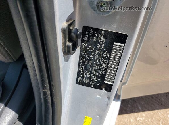 KMHCT4AE0GU958401 2016 HYUNDAI ACCENT Silver Vista de la etiqueta del VIN