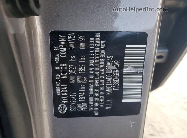 KMHCT4AE0HU388949 2017 HYUNDAI ACCENT Gray 