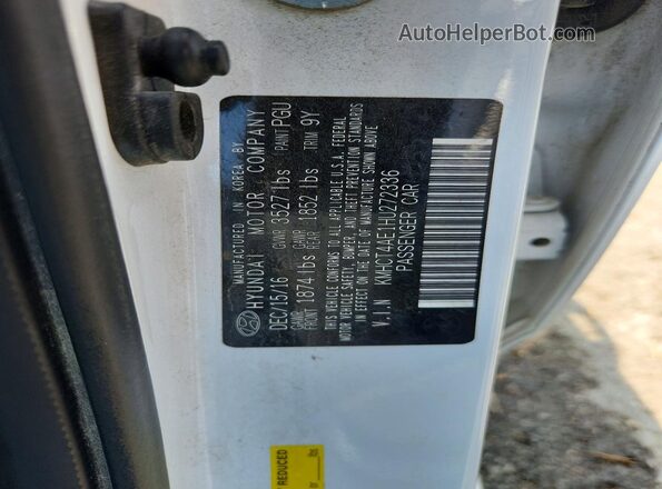 KMHCT4AE1HU272336 2017 HYUNDAI ACCENT White Շարժիչի բաժամունքի տեսք