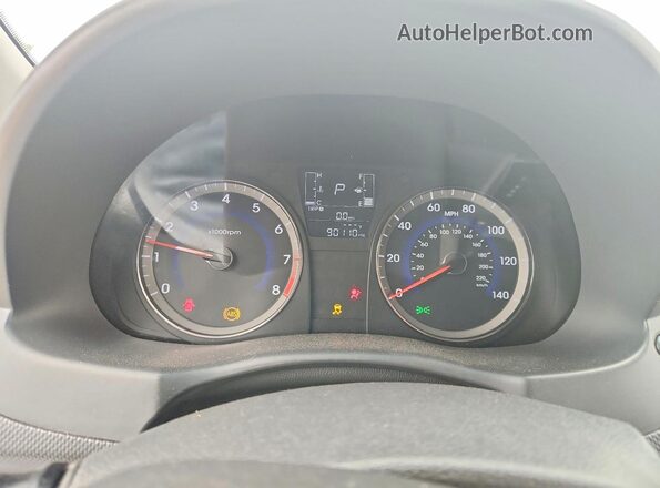 KMHCT4AE2HU379038 2017 HYUNDAI ACCENT White Вид щитка приладів