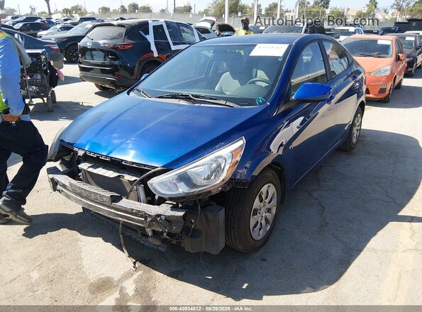 KMHCT4AE4HU248791 2017 HYUNDAI ACCENT Blue წინა მარცხენა ხედი სამი მეოთხედიდან