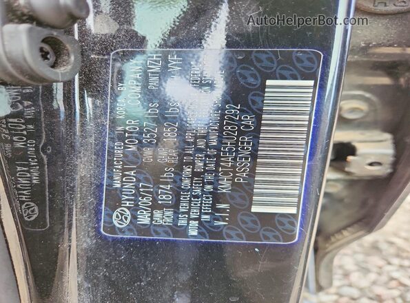 KMHCT4AE5HU287292 2017 HYUNDAI ACCENT Черный Вид подкапотного пространства