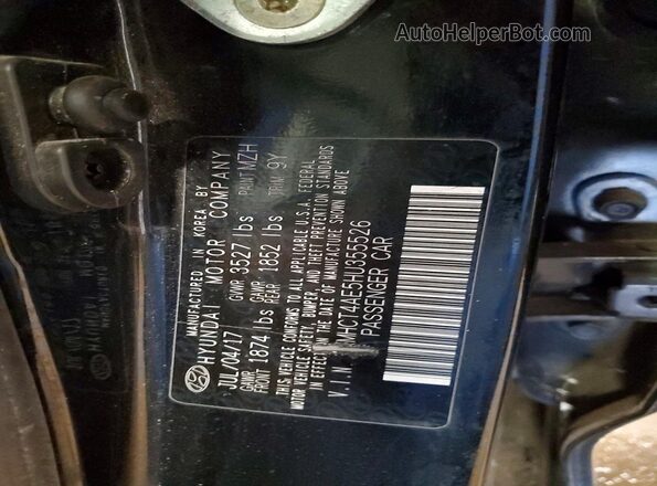 KMHCT4AE5HU355526 2017 HYUNDAI ACCENT Black ძრავის განყოფილების ხედი