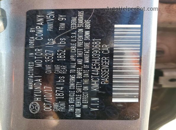 KMHCT4AE5HU390681 2017 HYUNDAI ACCENT Серый Вид подкапотного пространства
