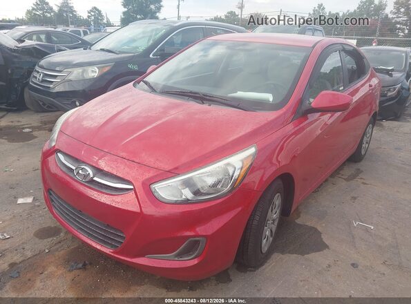 KMHCT4AE6GU061485 2016 HYUNDAI ACCENT Red Առջևի ձախ երեք քառորդ տեսարան