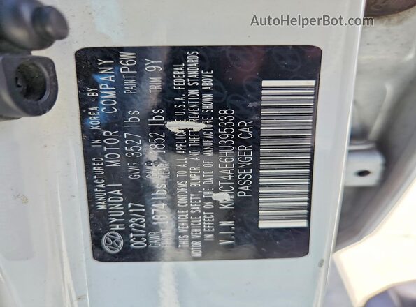 KMHCT4AE6HU395338 2017 HYUNDAI ACCENT White Вид наклейки з VIN-кодом