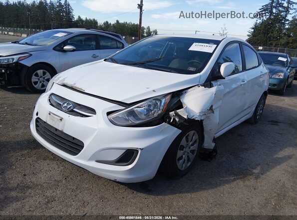 KMHCT4AE7GU163720 2016 HYUNDAI ACCENT White წინა მარცხენა ხედი სამი მეოთხედიდან