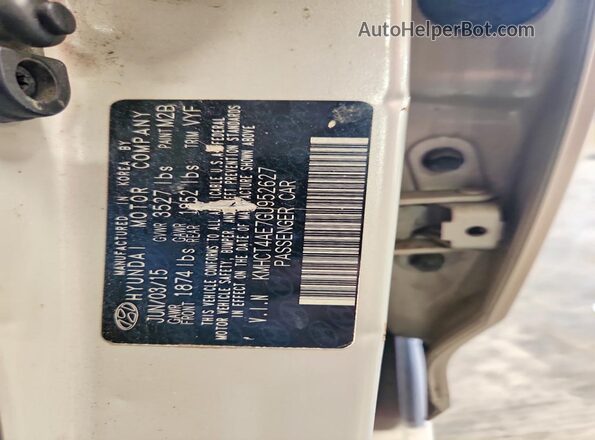KMHCT4AE7GU952627 2016 HYUNDAI ACCENT Beige Շարժիչի բաժամունքի տեսք