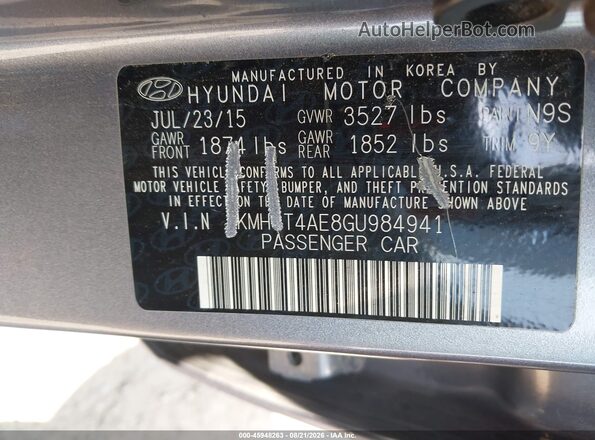 KMHCT4AE8GU984941 2016 HYUNDAI ACCENT Silver Widok komory silnika