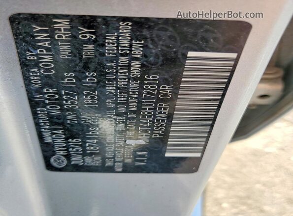 KMHCT4AE8HU172816 2017 HYUNDAI ACCENT Серебряный Вид подкапотного пространства