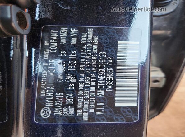 KMHCT4AE9GU099423 2016 HYUNDAI ACCENT Черный Вид подкапотного пространства