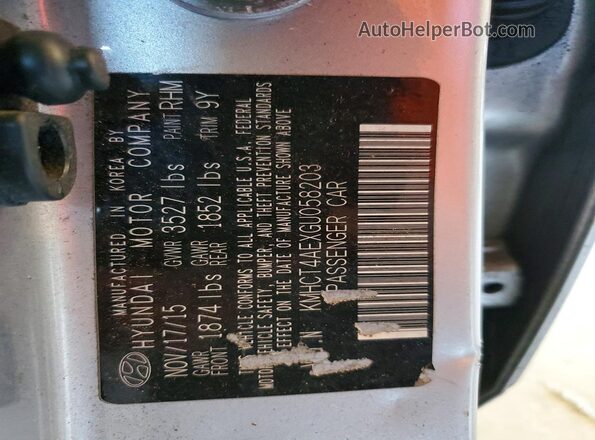 KMHCT4AEXGU058203 2016 HYUNDAI ACCENT Серебряный Вид подкапотного пространства