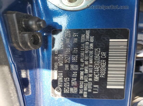 KMHCT4AEXGU084025 2016 HYUNDAI ACCENT Blue 
