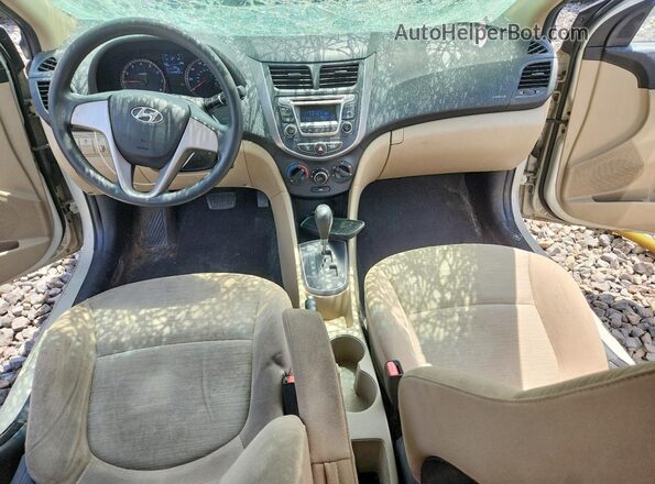 KMHCT4AEXGU127326 2016 HYUNDAI ACCENT Cream წინა პანელის ხედი