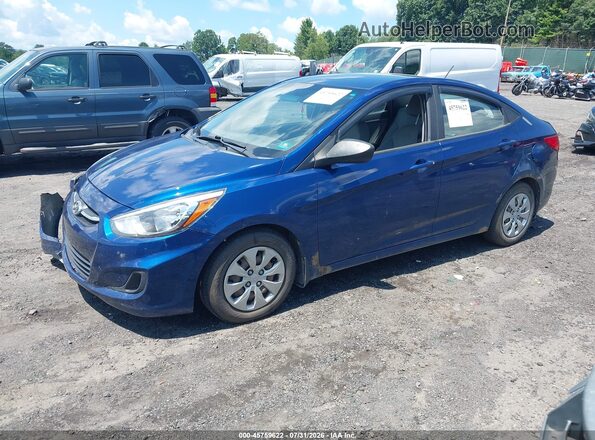 KMHCT4AEXGU152940 2016 HYUNDAI ACCENT Blue Առջևի ձախ երեք քառորդ տեսարան