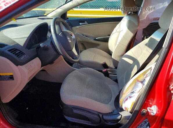 KMHCT4AEXGU974685 2016 HYUNDAI ACCENT Red წინა სალონის ხედი
