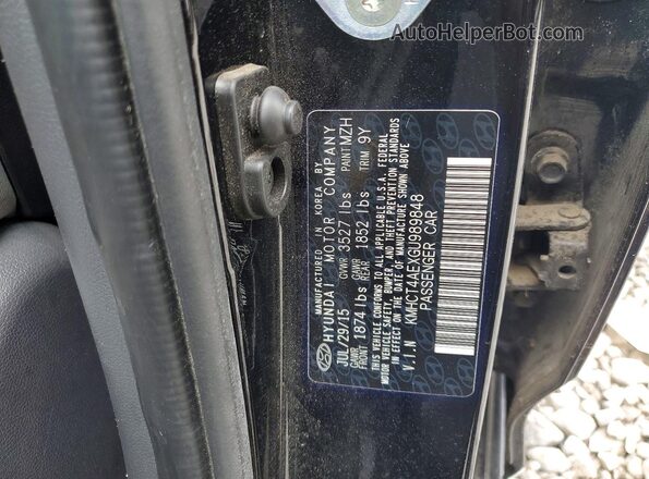 KMHCT4AEXGU989848 2016 HYUNDAI ACCENT Black Widok komory silnika