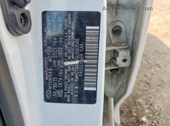 KMHCT4AEXGU990546 2016 HYUNDAI ACCENT White ძრავის განყოფილების ხედი