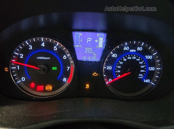 KMHCT5AE0GU280285 2016 HYUNDAI ACCENT Blue Սարքավորումների վահանակի տեսք