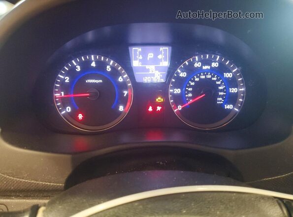 KMHCT5AE0GU286832 2016 HYUNDAI ACCENT Blue Вид щитка приладів