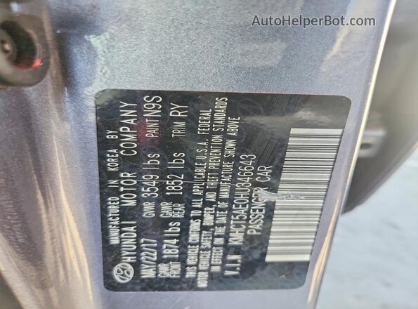 KMHCT5AE0HU346643 2017 HYUNDAI ACCENT Gray Շարժիչի բաժամունքի տեսք