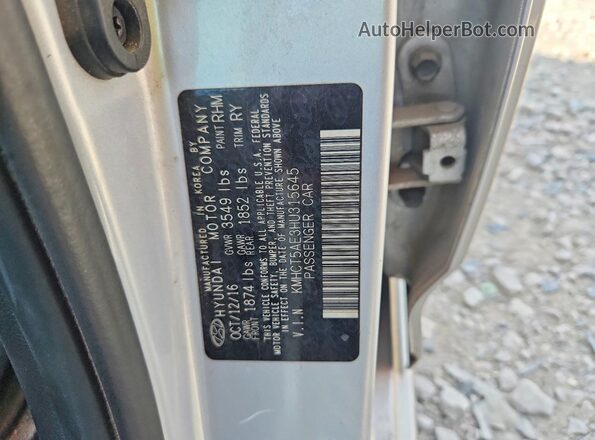 KMHCT5AE3HU315645 2017 HYUNDAI ACCENT Silver Widok naklejki z numerem VIN