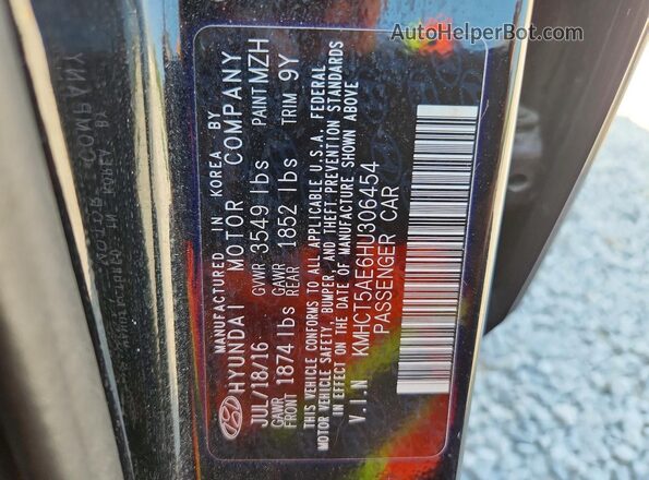 KMHCT5AE6HU306454 2017 HYUNDAI ACCENT Black Շարժիչի բաժամունքի տեսք