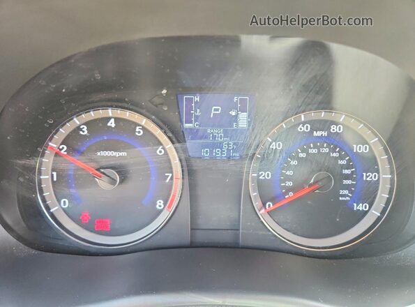 KMHCT5AE7GU278873 2016 HYUNDAI ACCENT Gray Вид щитка приладів