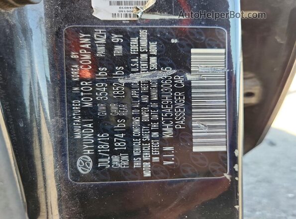 KMHCT5AE9HU306366 2017 HYUNDAI ACCENT Black Vista del compartimento del motor