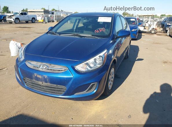 KMHCT5AEXGU262277 2016 HYUNDAI ACCENT Blue Առջևի ձախ երեք քառորդ տեսարան