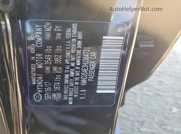 KMHCU5AE3HU364731 2017 HYUNDAI ACCENT Black Շարժիչի բաժամունքի տեսք