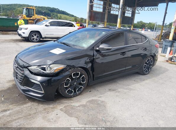 KMHD04LB1JU535351 2018 HYUNDAI ELANTRA Черный Передняя левая четверть