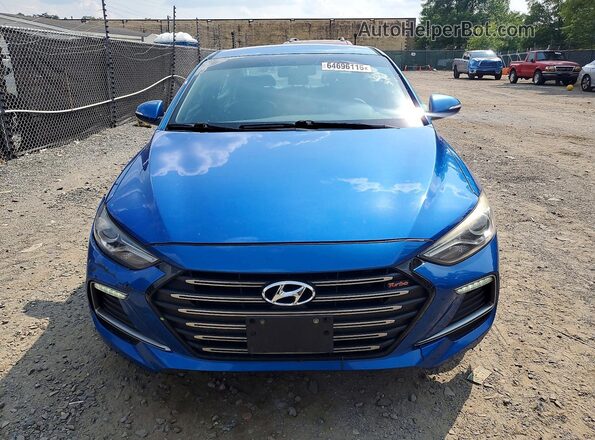 KMHD04LB2HU366547 2017 HYUNDAI ELANTRA Blue Front view