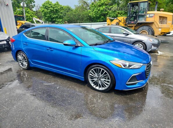 KMHD04LB2HU366676 2017 HYUNDAI ELANTRA Blue Передня права чверть