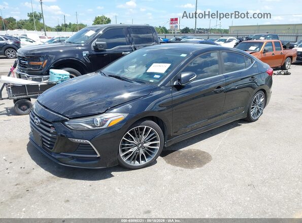 KMHD04LB2JU510085 2018 HYUNDAI ELANTRA Black Vista tres cuartos delantera izquierda