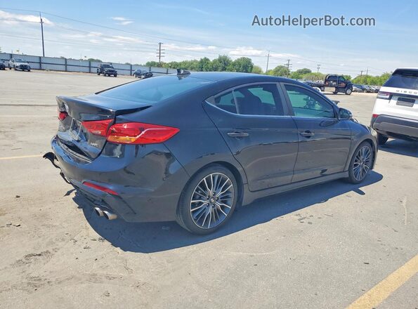 KMHD04LB5JU451775 2018 HYUNDAI ELANTRA Black უკანა მარჯვენა