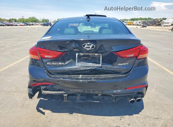 KMHD04LB5JU451775 2018 HYUNDAI ELANTRA Black უკანა ხედი