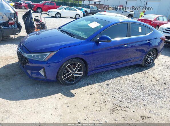 KMHD04LB7KU869868 2019 HYUNDAI ELANTRA Blue Передня ліва чверть